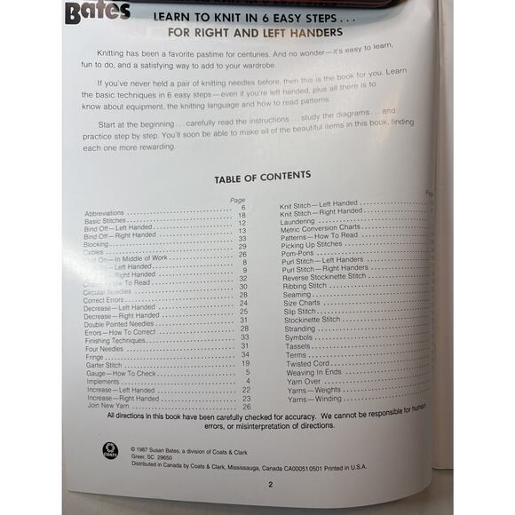 Susan Bates My Knitting Teacher Includes Left Hand Instructions 15 Projects vn - Picture 2 of 7